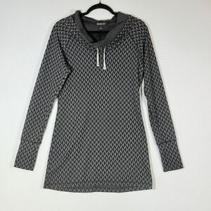 Betabrand Medium Geometric Print Cowl Neck Tunic Top Sweater Urban Quiet Comfort